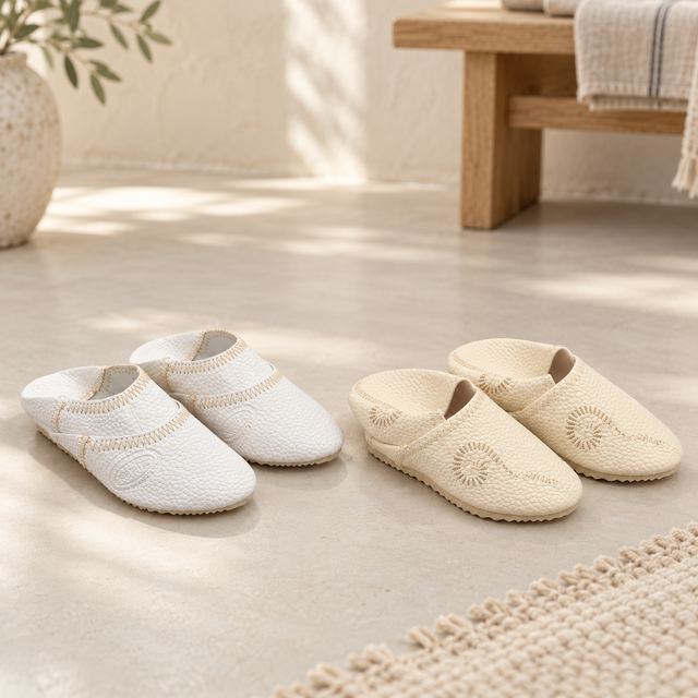 Deux modèles de babouches enfant