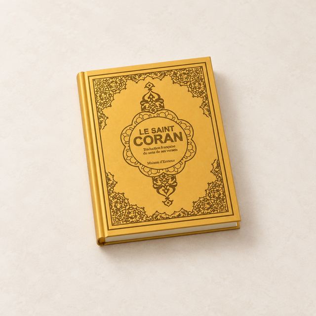 Le Saint Coran, édition Maison d’Ennour, couverture dorée à motifs ottomans