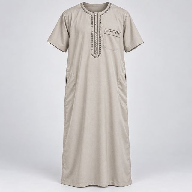 Gandoura Beige Brodée