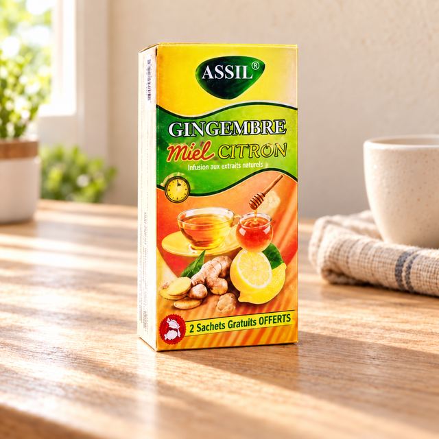 Assil, Infusion Gingembre Miel Citron, 2 sachets gratuits offerts