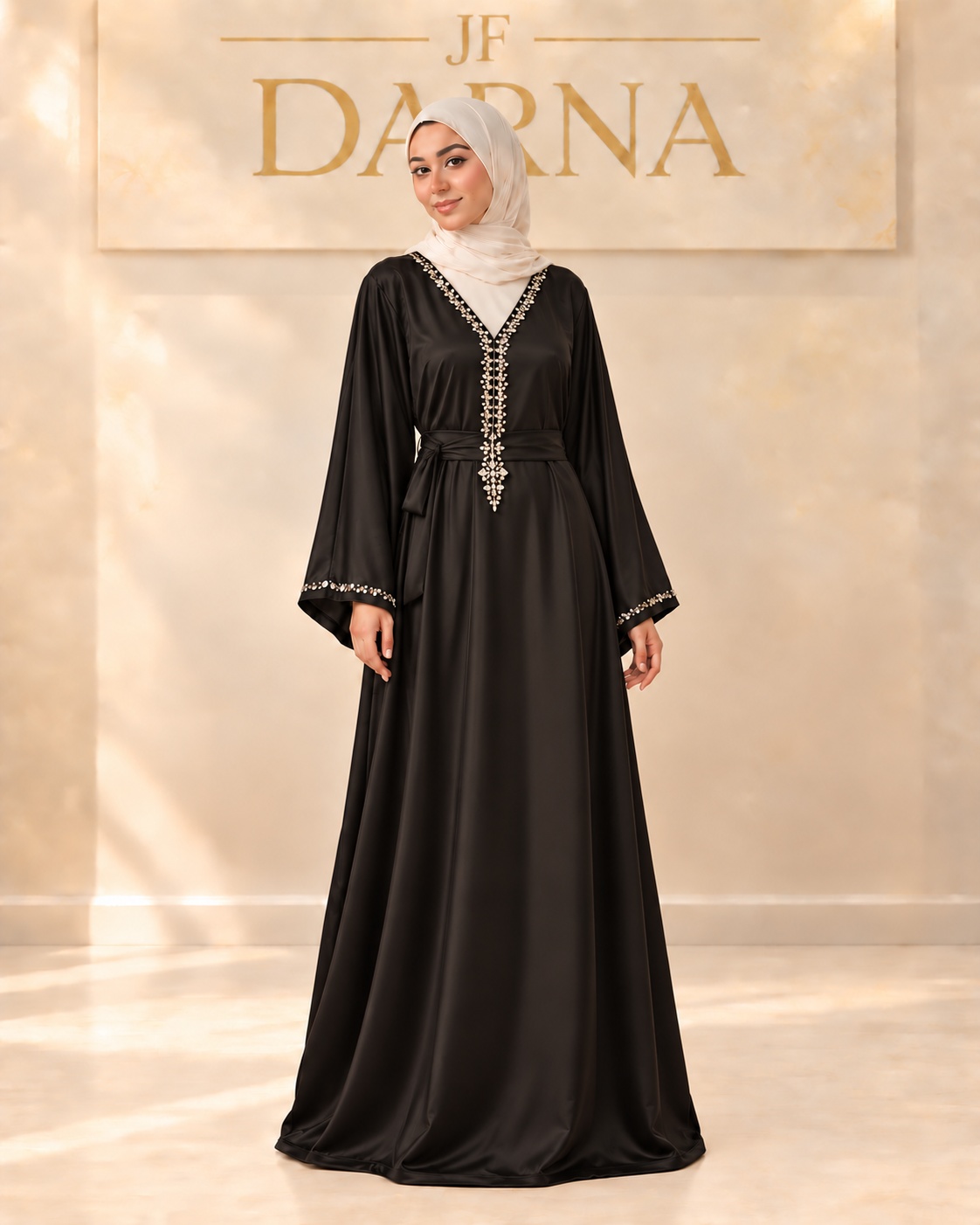 Robe noire aux cristaux alignés, JF Darna
