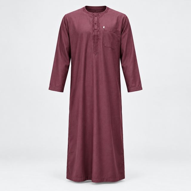 Qamis Bordeaux Long