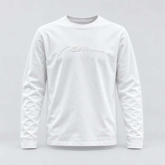 Sweat-shirt Blanc, logo signature brodé