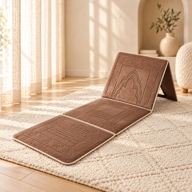Tapis de prière pliable avec dossier