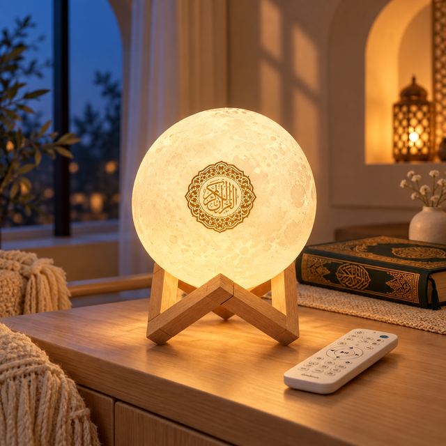 Veilleuse lune Coran avec télécommande